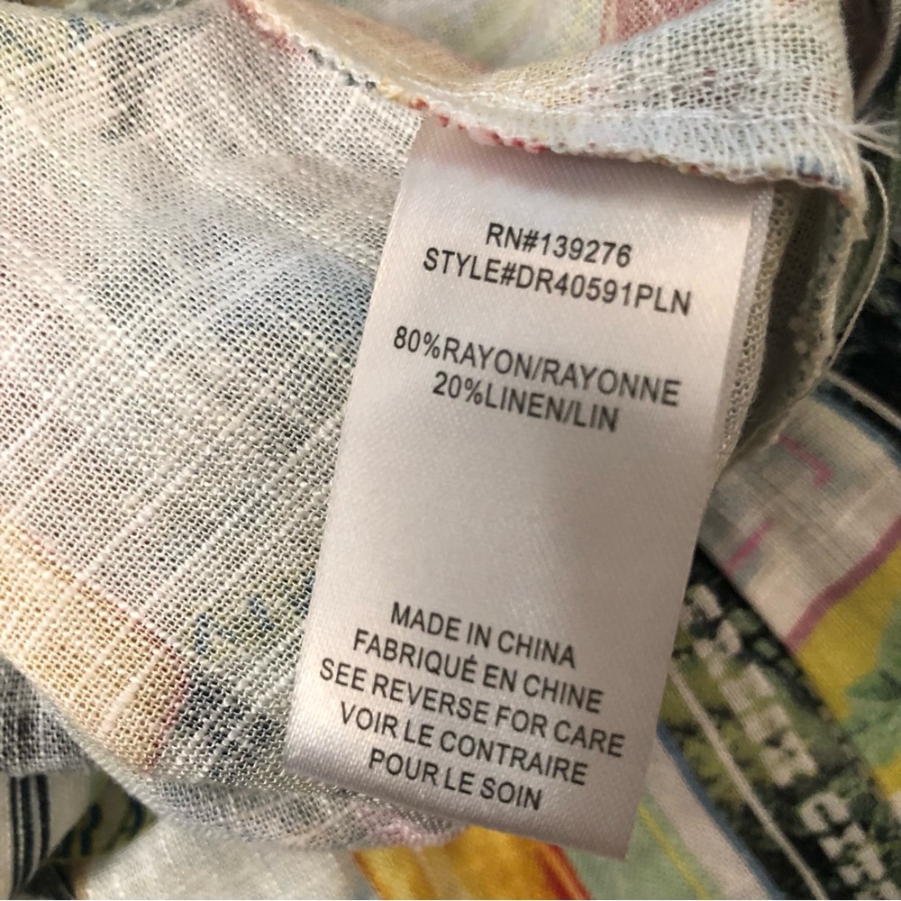 Anthropologie DR2 Linen Novelty Fruits Patchwork Multicolor Midi A-line Skirt M - Picture 8 of 10